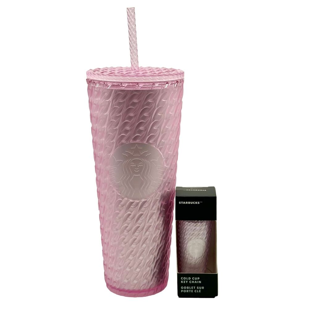 Starbucks Pink 24 oz Tumbler & Keychain Set